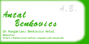 antal benkovics business card